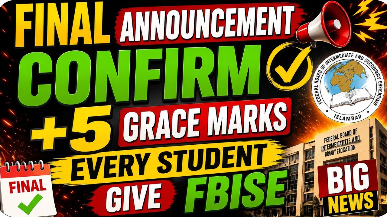FBISE SSC RESULT LASTEST UPDATE 2026 | +5  GRACE  MARKS  Every Students | fbise CONFIRMED 