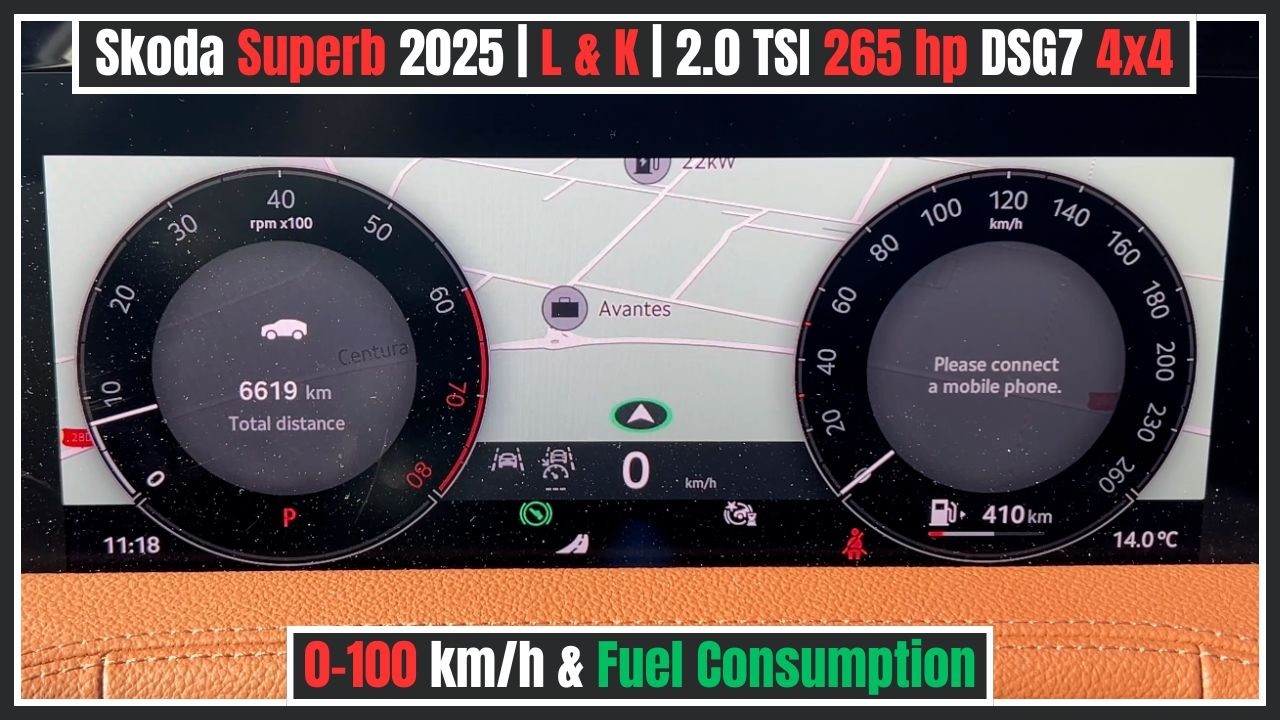 Skoda Superb 2025 (2.0 265 hp 4x4 DSG) 0-100 & Fuel Consumption