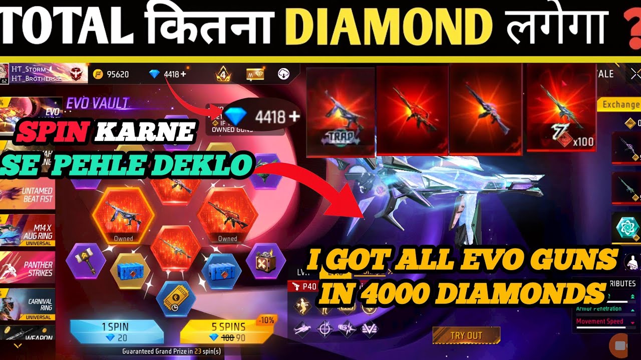 NEW EVO VAULT EVENT SPIN FREE FIRE 🔥 CHROMOSONIC MP40 SPIN | NEW EVENT TODAY 😍