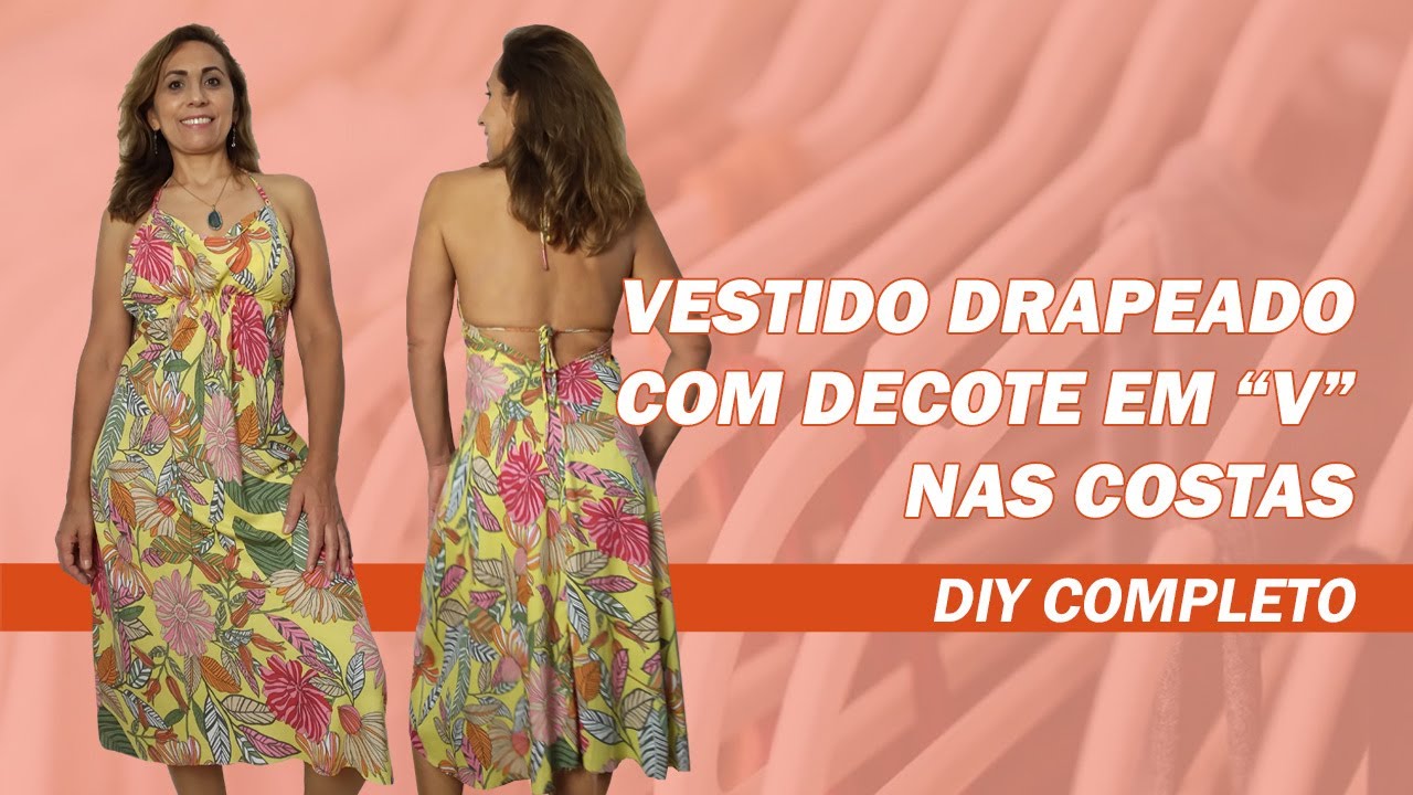 VESTIDO DRAPEADO COM DECOTE V | PASSO A PASSO