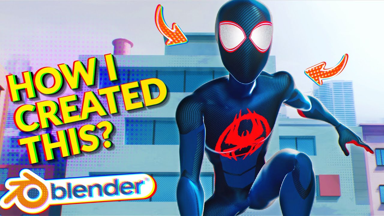 Как я сделал кадр в стиле Spider-Verse в Blender!!