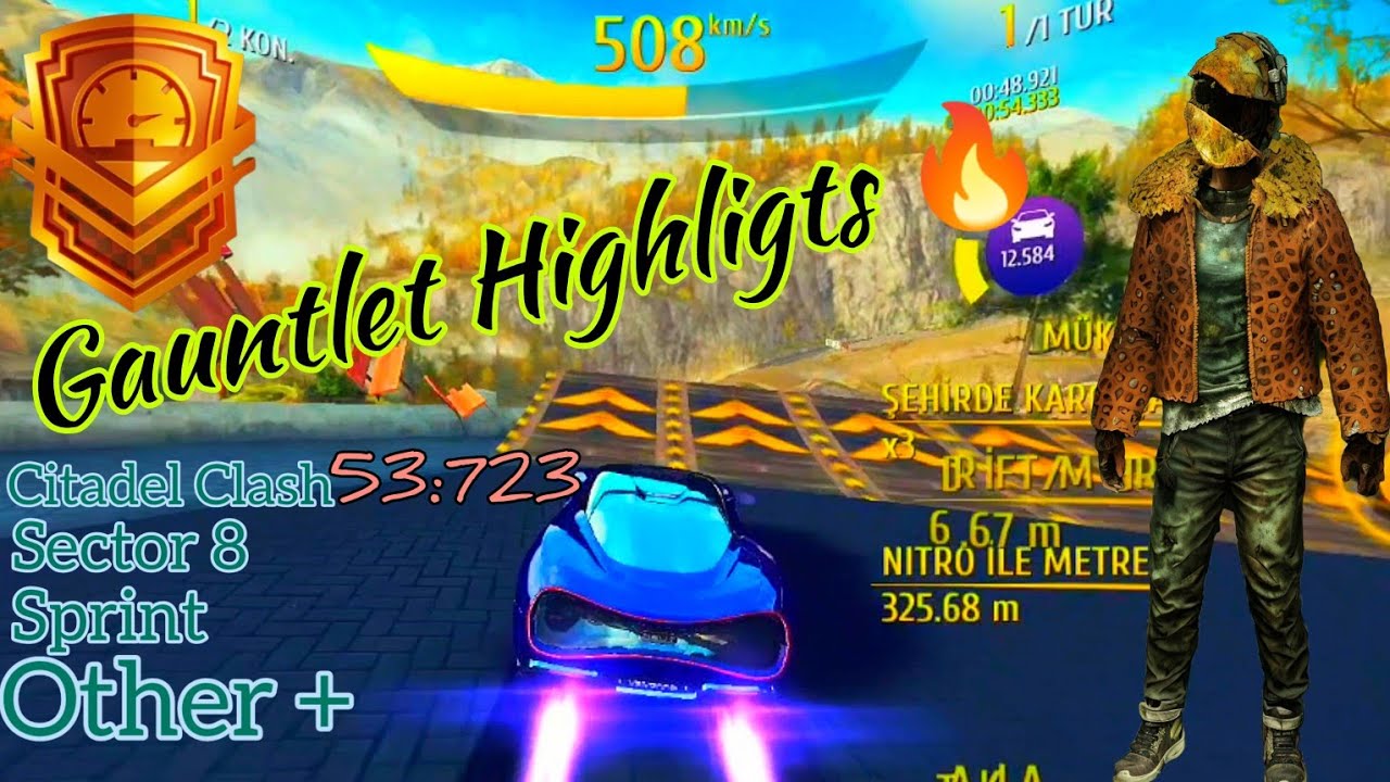 Gauntlet Highligts Challenge Asphalt 8 🔥 Citadel Clash 53:723 / Sector 8 48:756 / sprint / ++ 🫴 4K