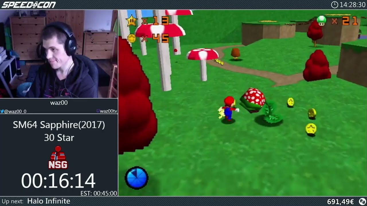 SM64 Sapphire - 30 Star by waz00 | Marathon Alliance 2024