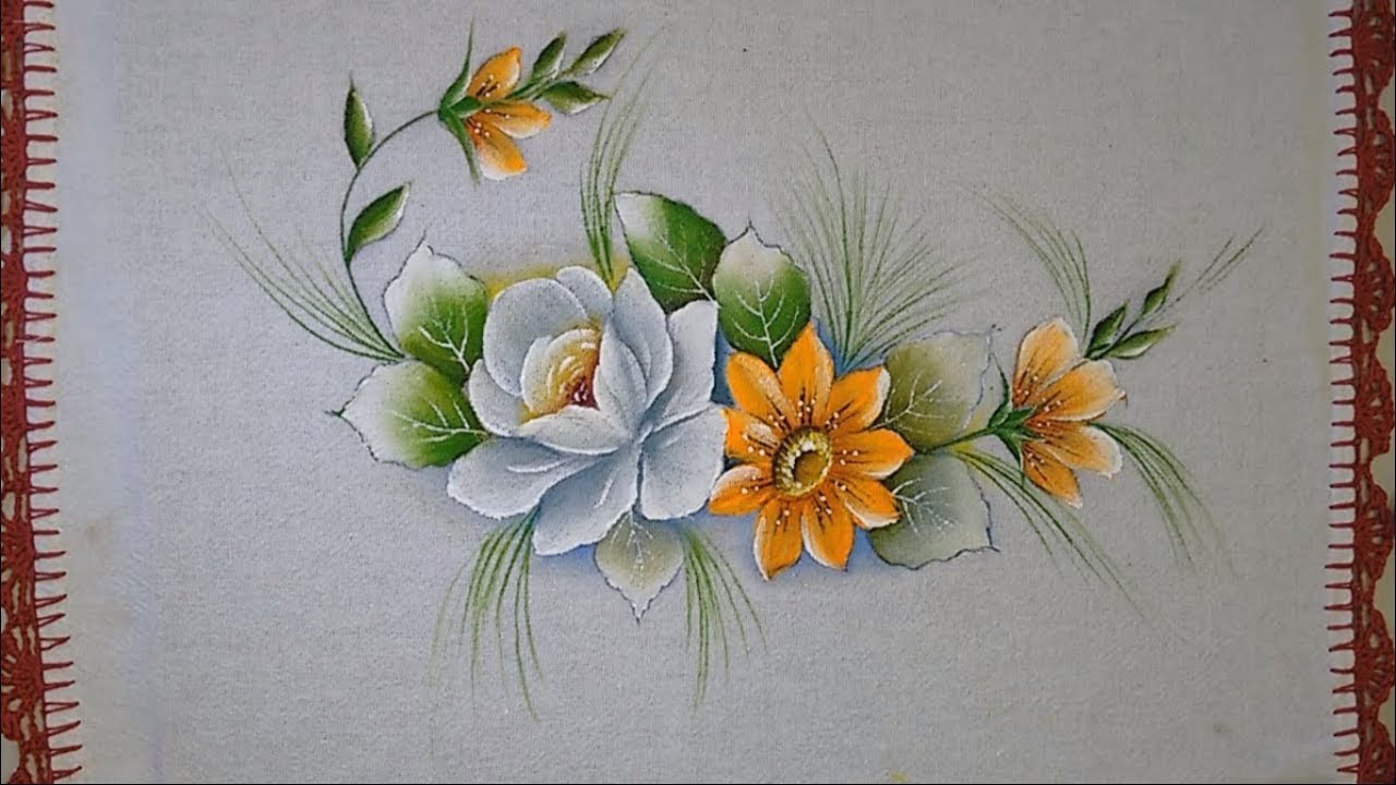 Roberto Ferreira  - Aprenda a Pintar de maneira simples  Rosa e Flor do campo com Tinta Florescente