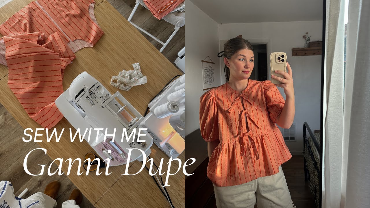 Ganni Tie Top Dupe Tutorial | Beginner Sewing Tutorial | Sew A Long | Syd Tie Top Pattern