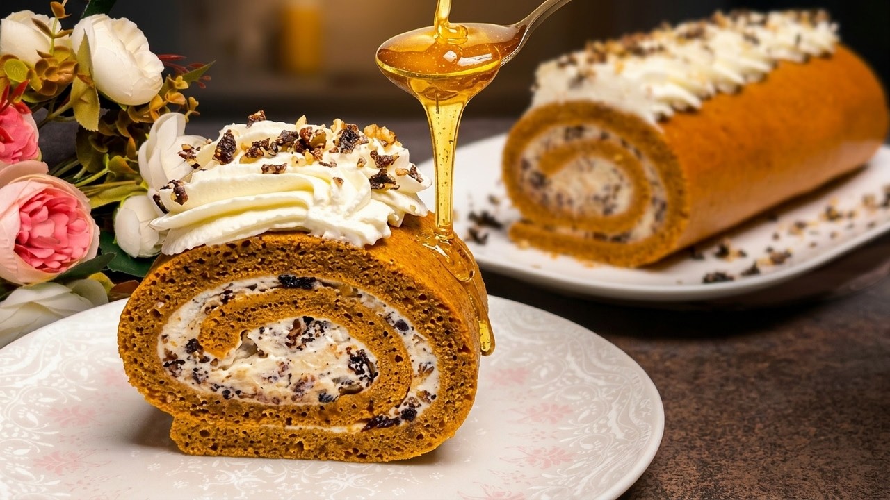 НЕОБЫЧНЫЙ МЕДОВИК-РУЛЕТ! 🍯🌀 ТАЕТ ВО РТУ! ТАКОГО ВЫ ЕЩЕ НЕ ПРОБОВАЛИ! 🔥🚀🍰