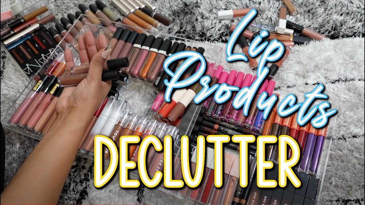 LIP PRODUCTS DECLUTTER...1+ Hour of Swatching & Trashing!!
