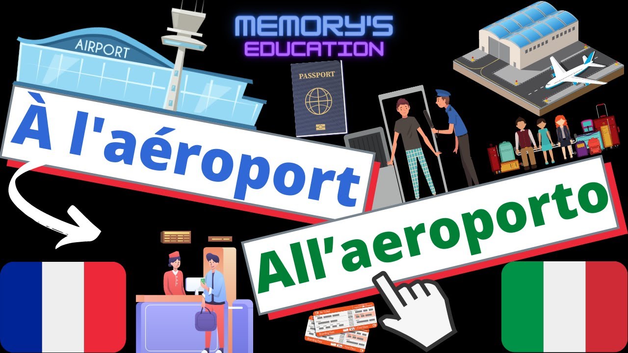 À L'AÉROPORT en Italien / All'AEROPORTO in Francese