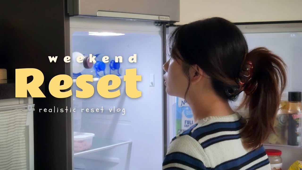 A realistic weekend reset l fridge reset, laundry and matcha 