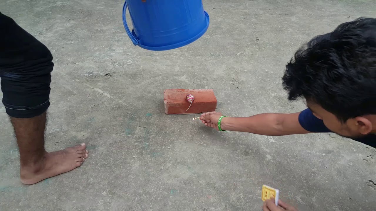 Damage Test with Firecrackers - Plastic Bucket vs Fireworks Bomb - Blast Challenge