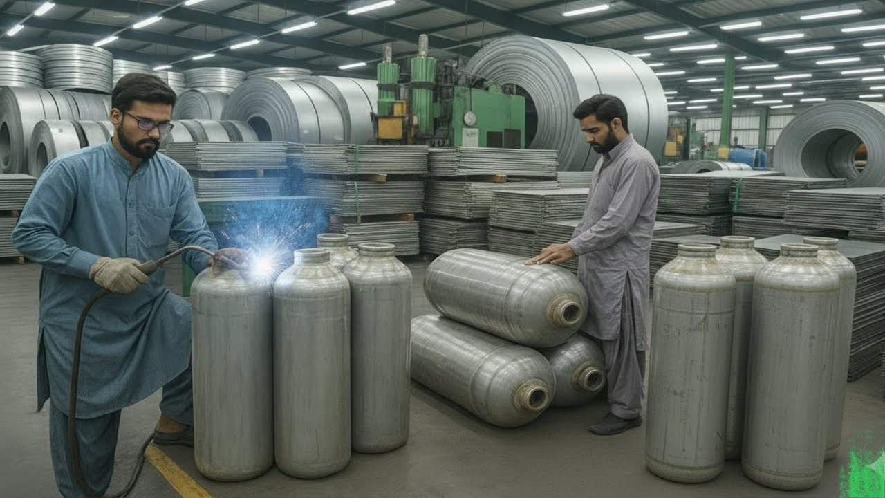 Inside Factory Process Of Manufacturing Gas Cylinder From Metal Sheets | How Gas Cylinders Are Made