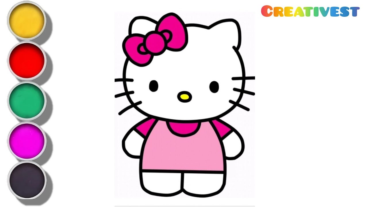 How To Draw Hello Kitty Drawing For Kids And Toddlers 