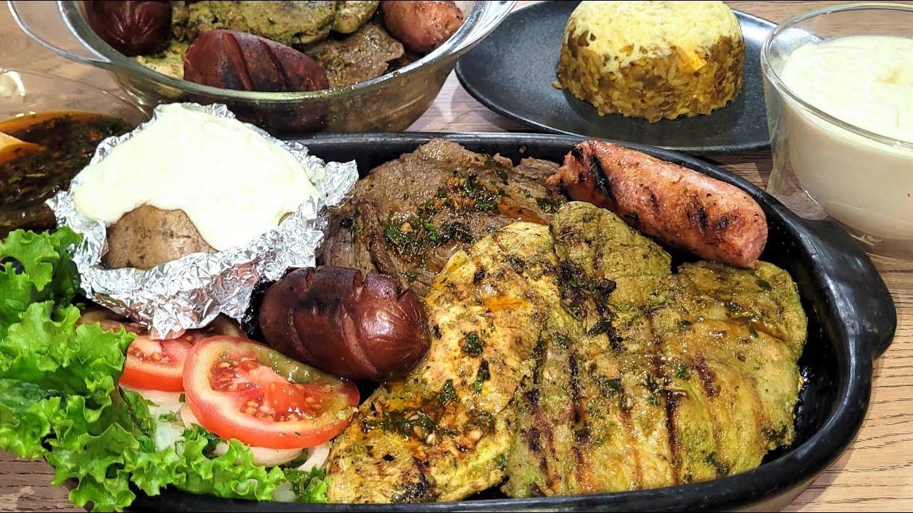 🥩🍗🍖🥓PARRILADA COMPLETA sin horno‼️, moro, chimichurri, adobo para parrilla, salsa de queso 😘👌❤️🇪🇨