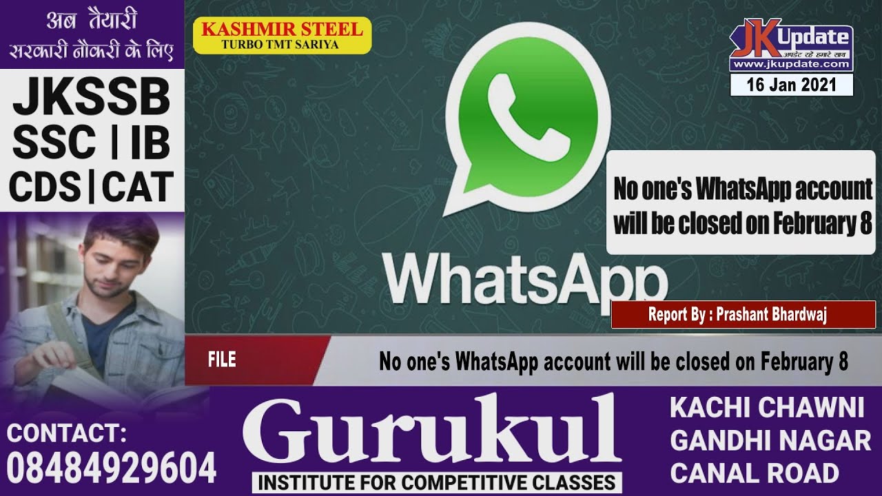No one's WhatsApp account will be closed on February 8