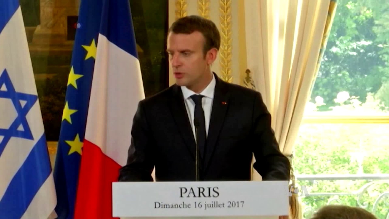 Macron Calls for Return to Negotiations on Two-state Solution in Middle East