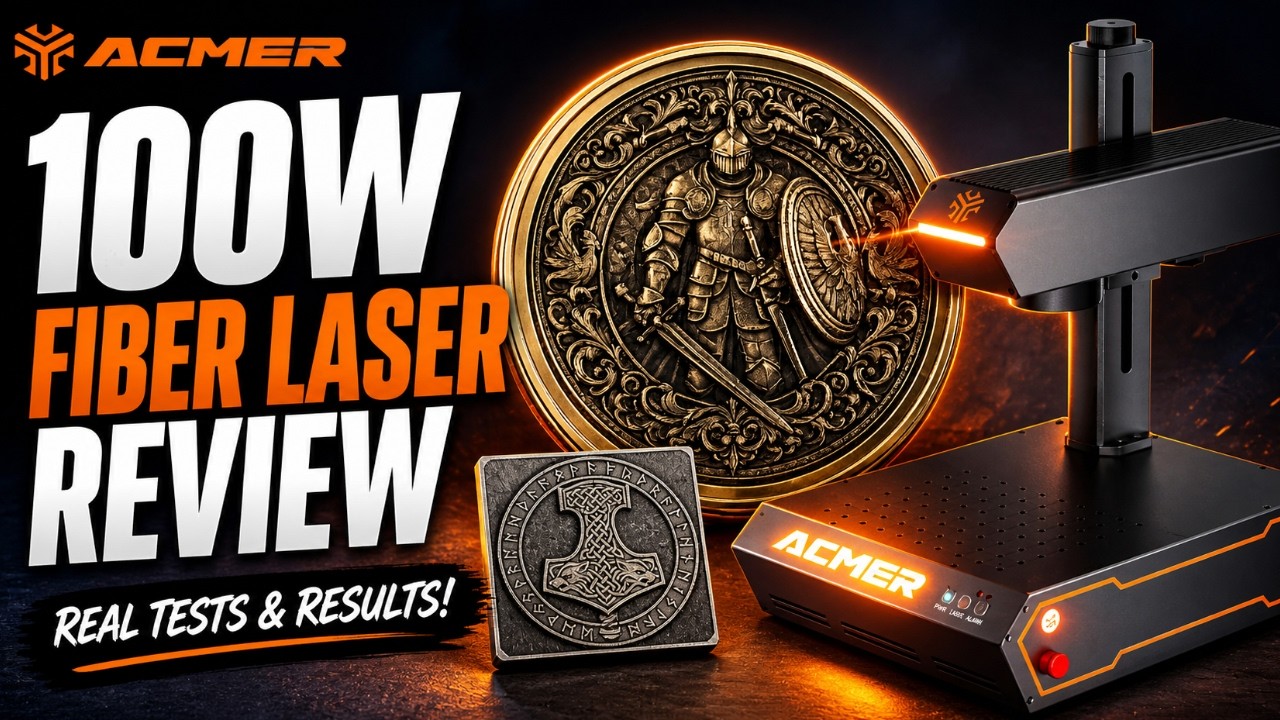 ACMER 100W MOPA Fiber Laser | Real Engraving Tests on Metal, Slate & More