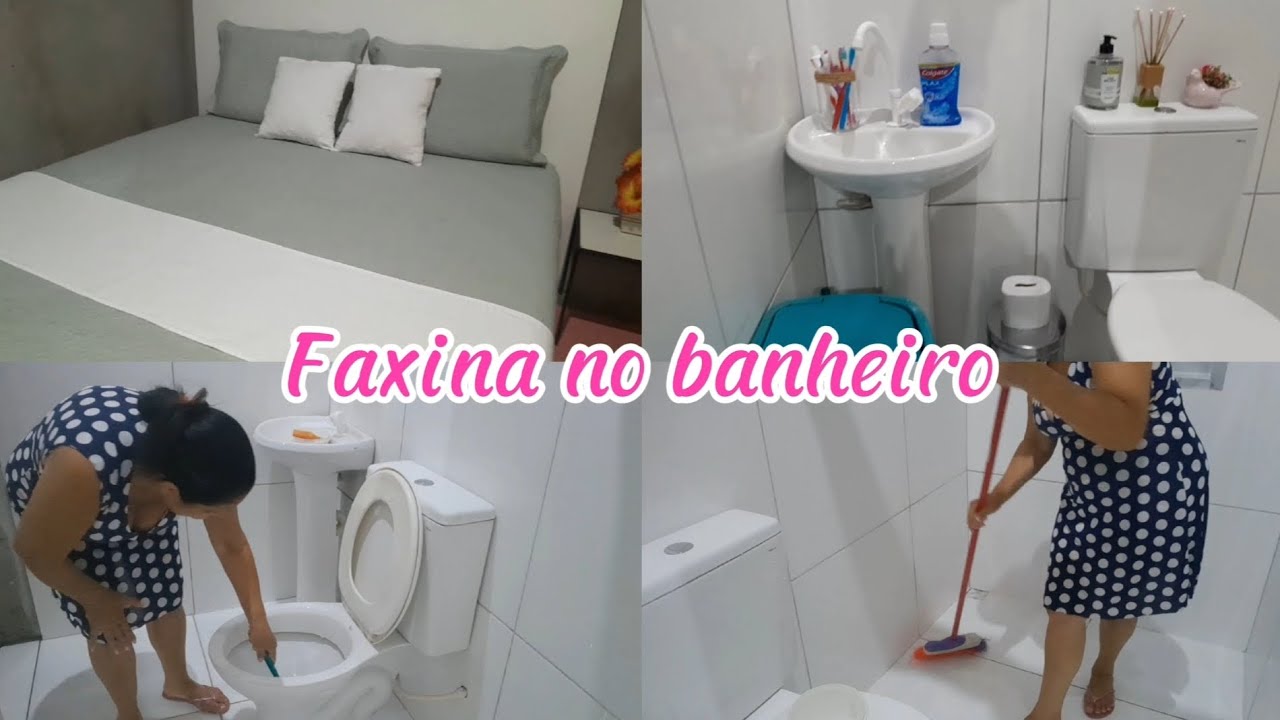 Faxina no banheiro cama posta da semana sempre cuidando da minha casinha 