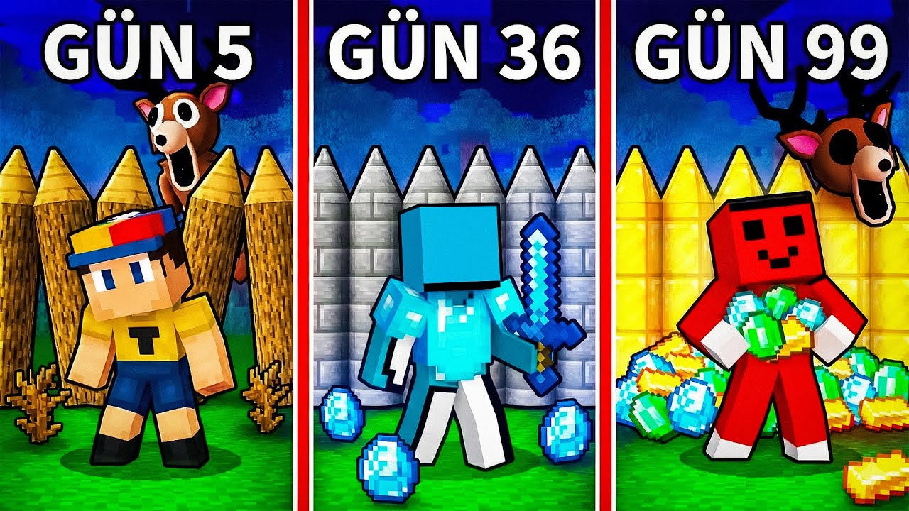Minecraft’ta 99 GECE ORMANDA HAYATTA KALDIK !! - Minecraft