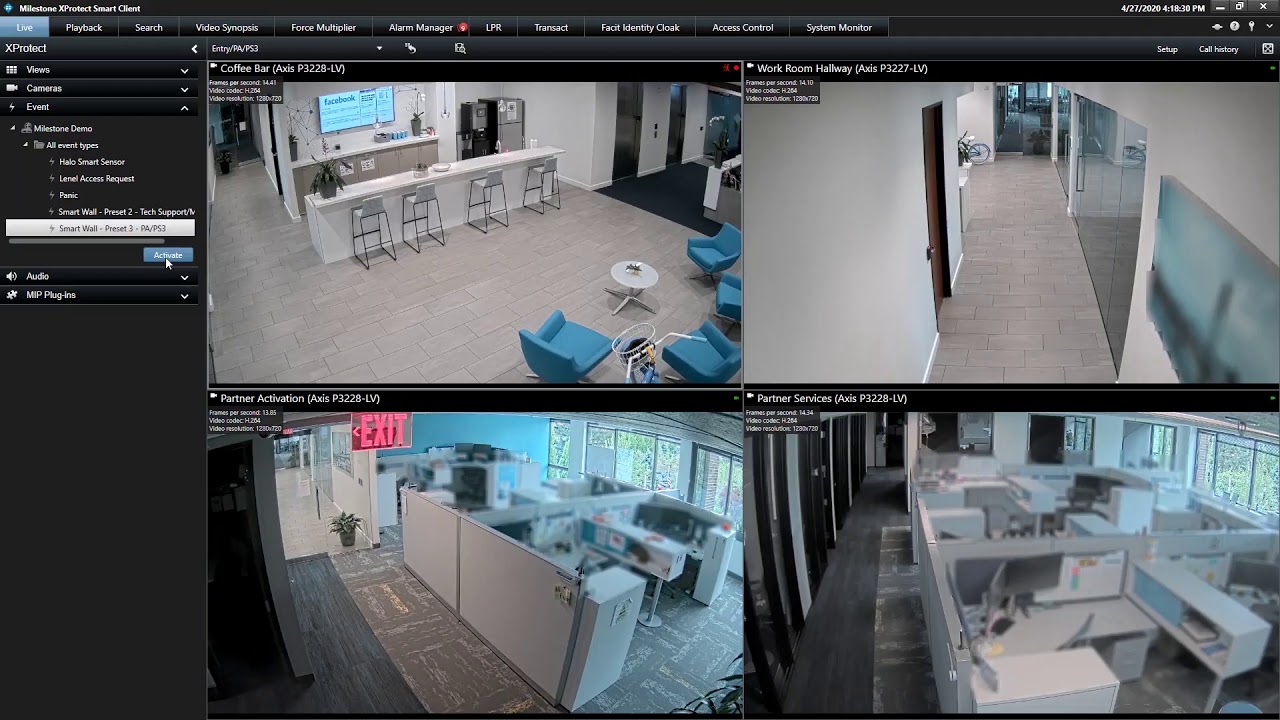 Demonstrating Smart Wall using the Milestone Cloud Demo Site