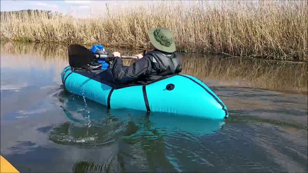 Paddeltour auf der Tollense April 2021 mit einem  packraft und einem drop stitch kajak