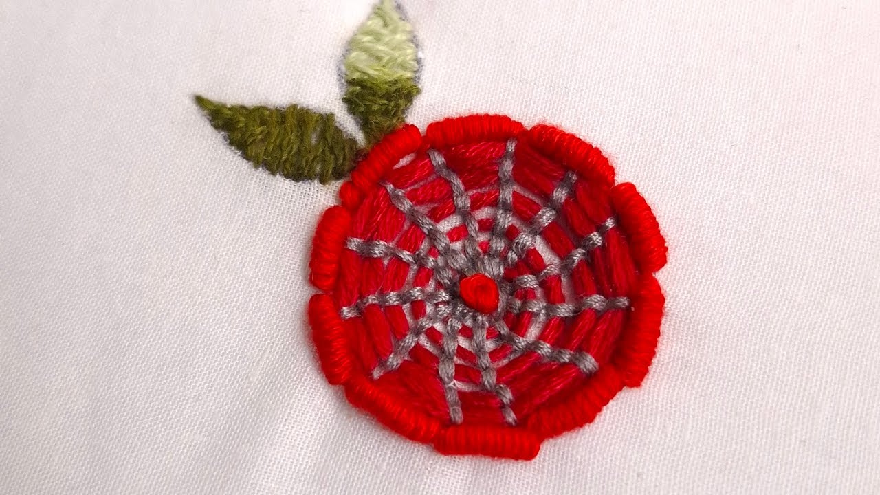 Beautiful kadhai flower embroidery.ফুল সেলাই কাজ।