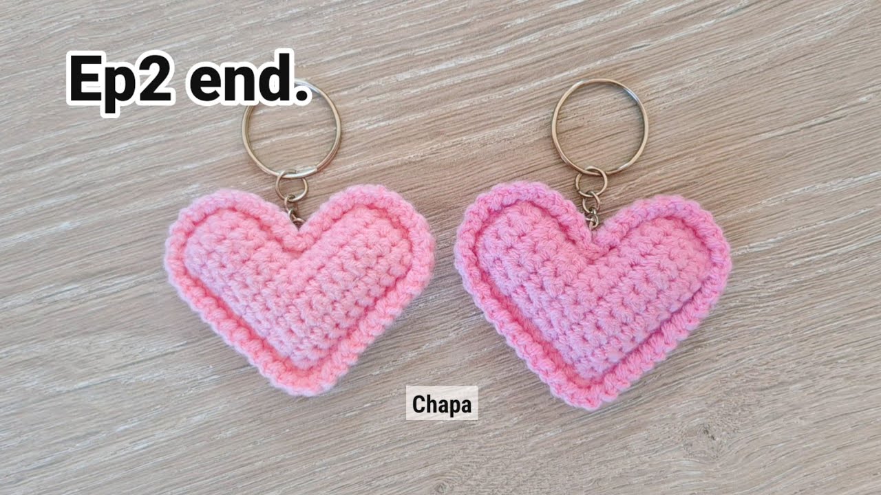 Ep2 end. Assembly ❤️ Crochet Heart Keychain Tutorial step by step #crochet 