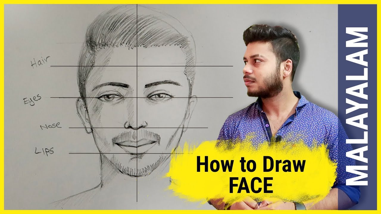 How to Draw Face for Beginners - Easy Method | Malayalam Art Tutorial #10