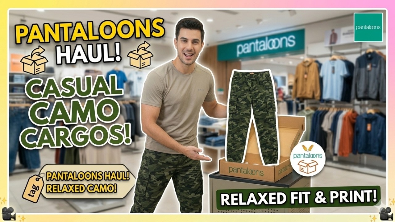 Pantaloons haul Green Printed Full Length Casual Men Relaxed Fit Cargo Trousers