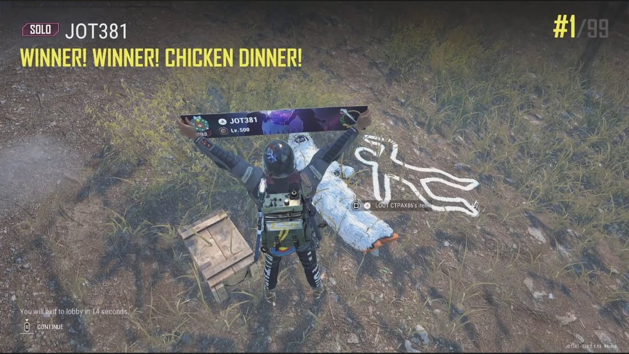 JOT381 PUBG 250126 VIKENDI 3 KILLS 2344th SOLO WIN 1/99 CHICKEN DINNER SOLO