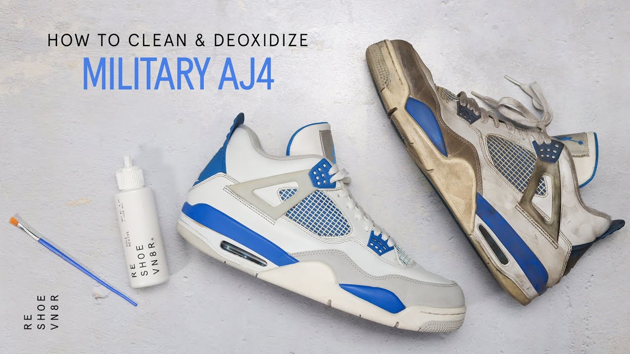 Как очистить и дезоксидировать кроссовки Air Jordan Military 4 с помощью Reshoevn8r