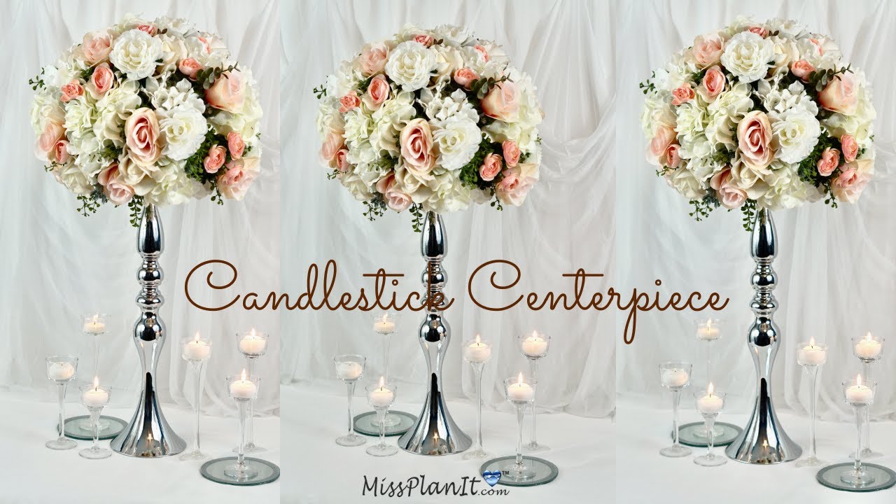 DIY Tall Rose Candlestick Wedding Centerpiece | Budget Weddings  | DIY Tutorial