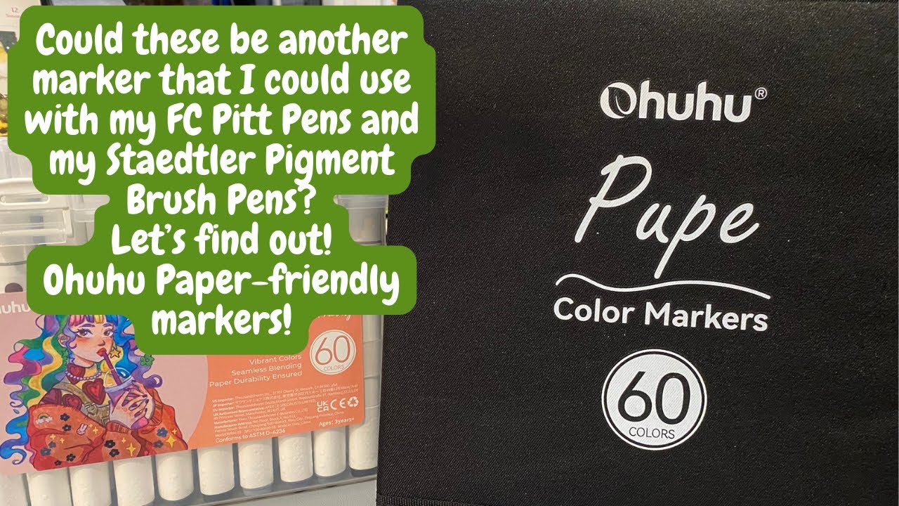 Review of Ohuhu Pupe paper-friendly water-based marker pens | Adult Colouring