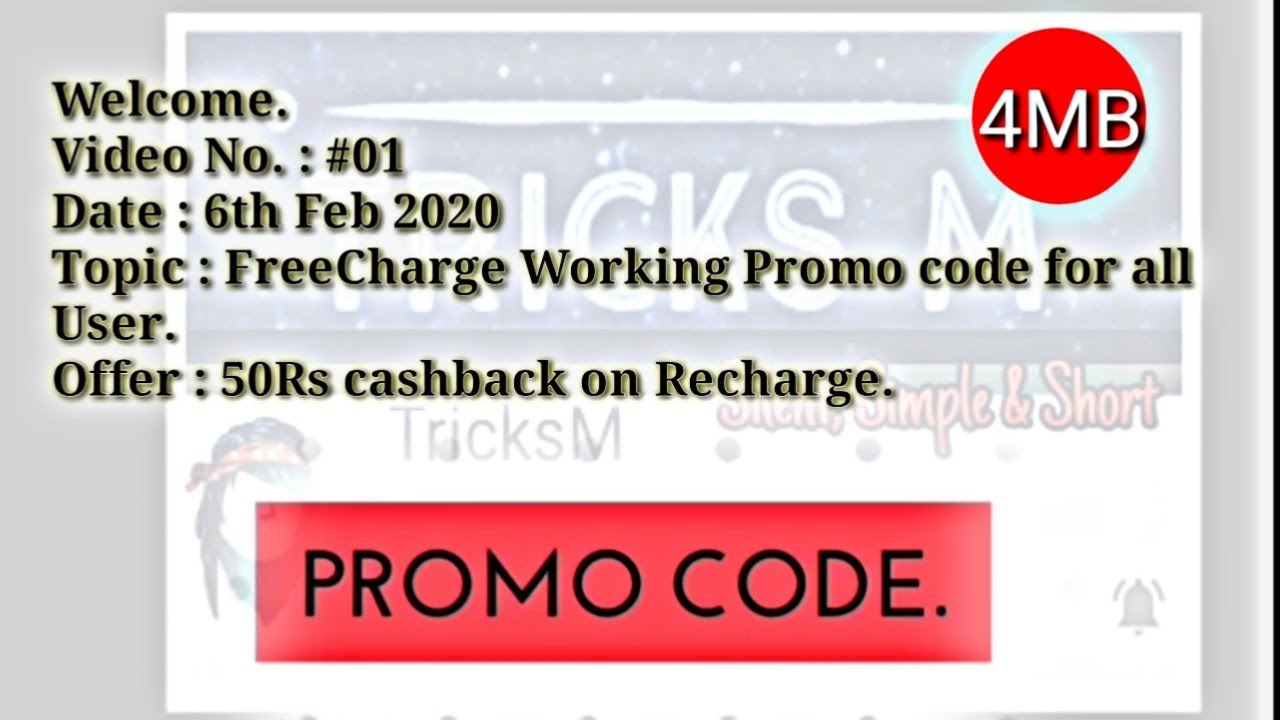 FreeCharge all User working Promo code for recharge 2020