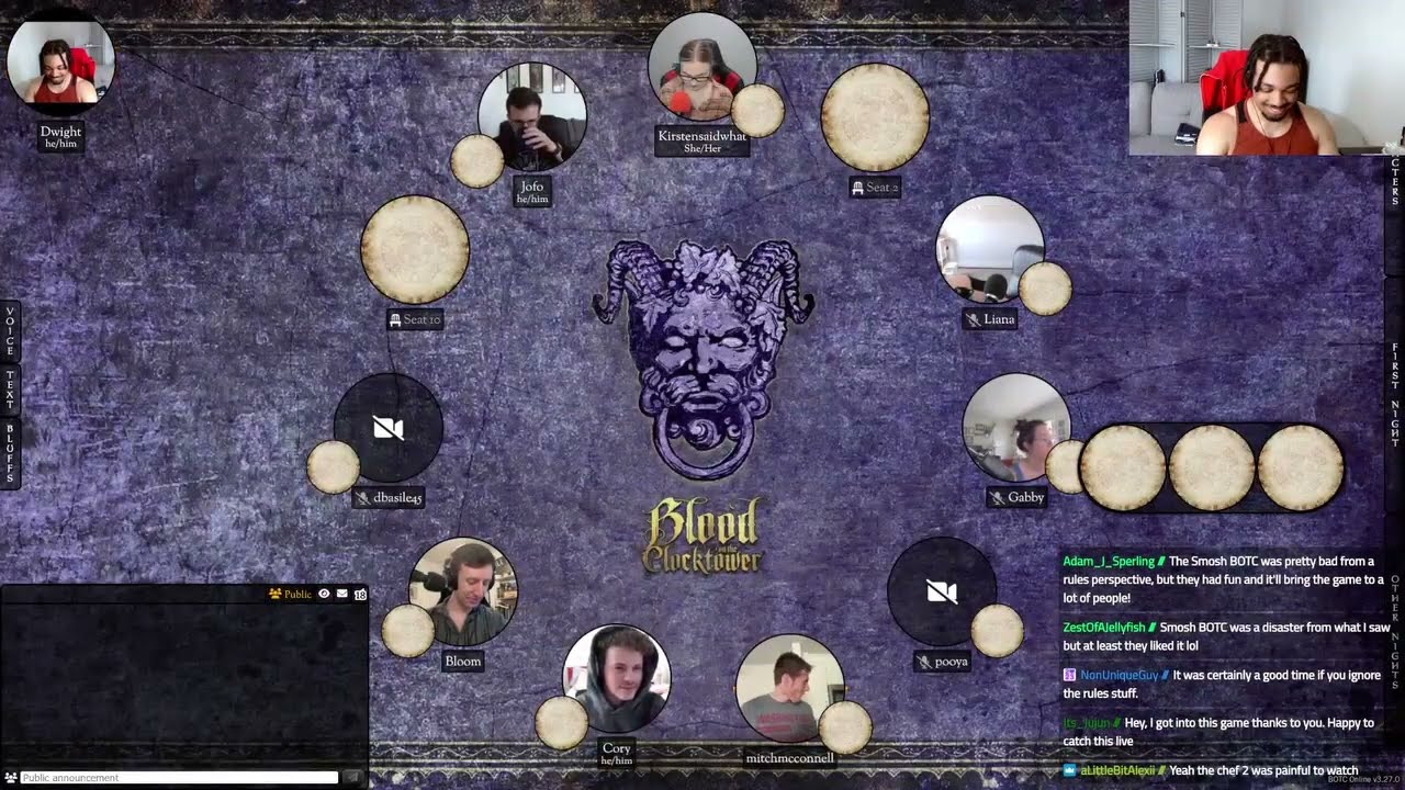 5 25 24 DoingMoore Blood on the Clocktower with Survivor, BB, and RHAP Friends!