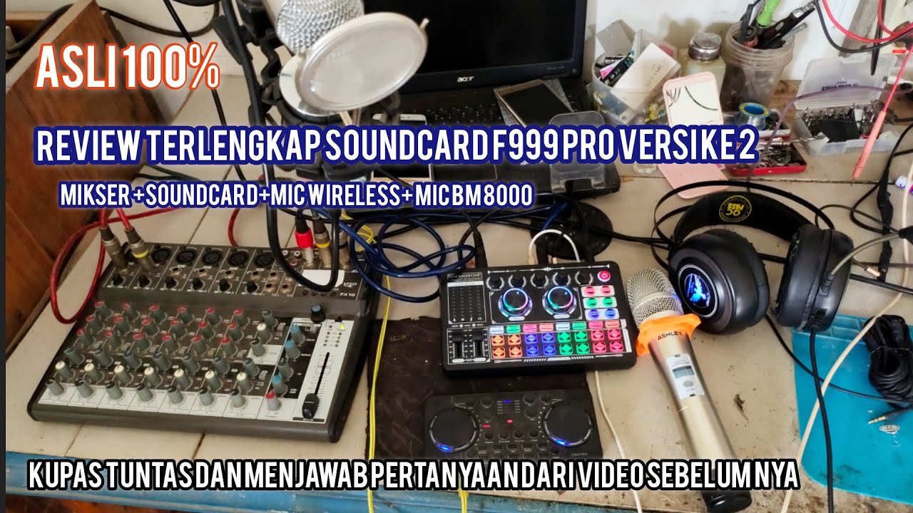 Обзор звуковой карты F999 pro #Ashley MC pro mic+BM 8000 #как записывать с помощью мобильного тел...