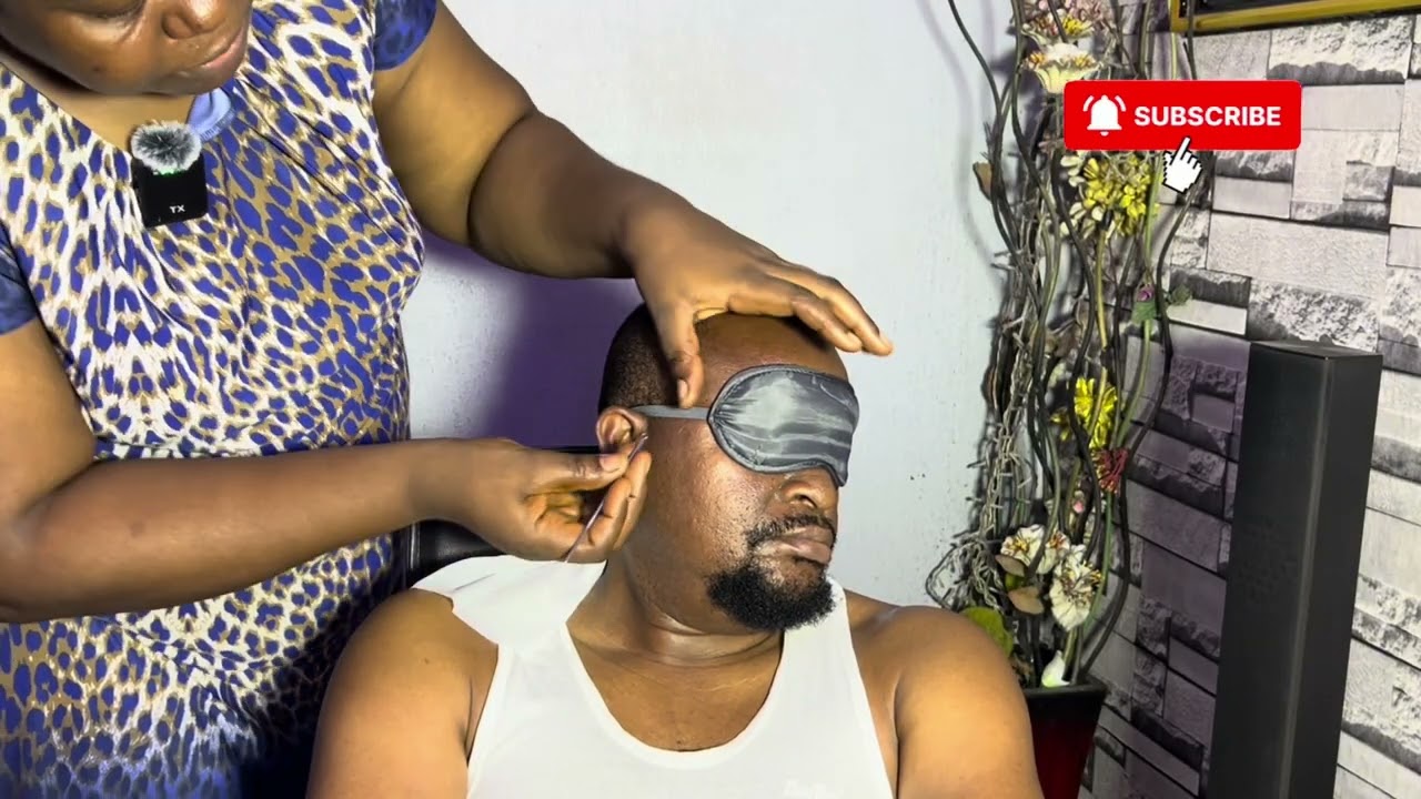 Relaxing ASMR head massage, face cleaning, pimple & ingrown hair removal. #asmr #usa #viralvideo 