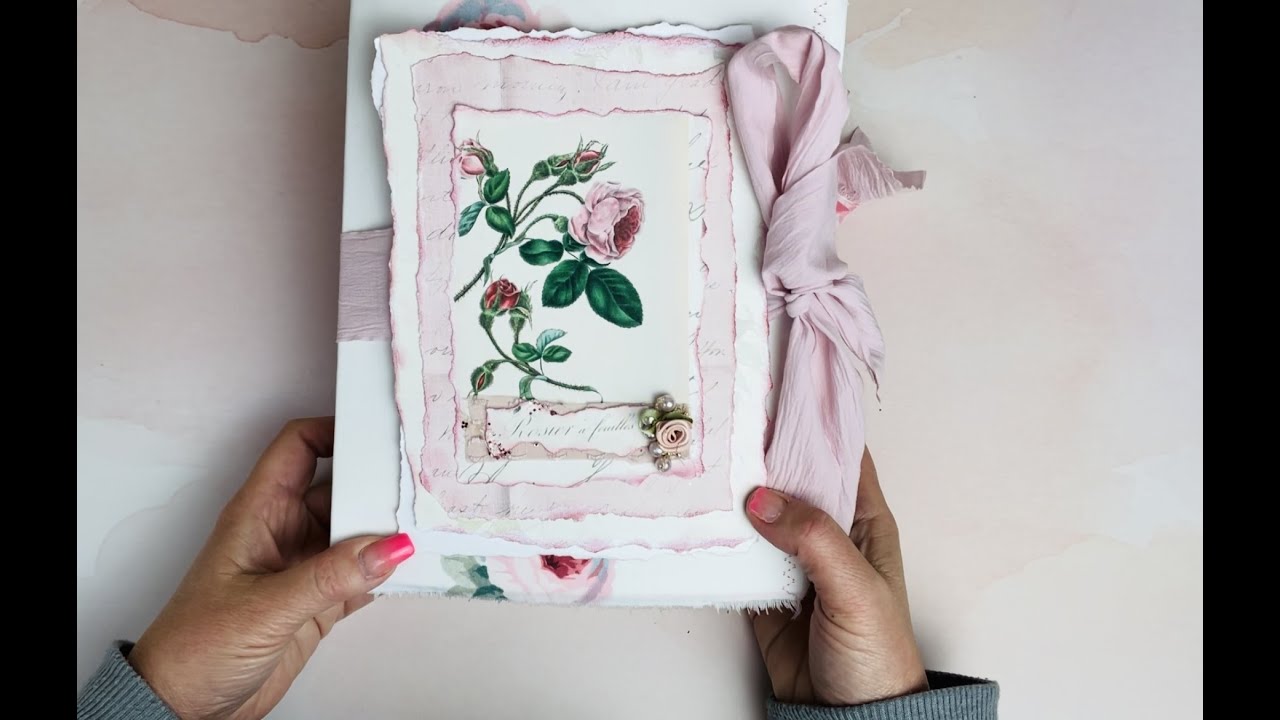 Rose Journal with Interchangeable Cover, Full of Vintage Ephemera and Uniquely Ella Printables