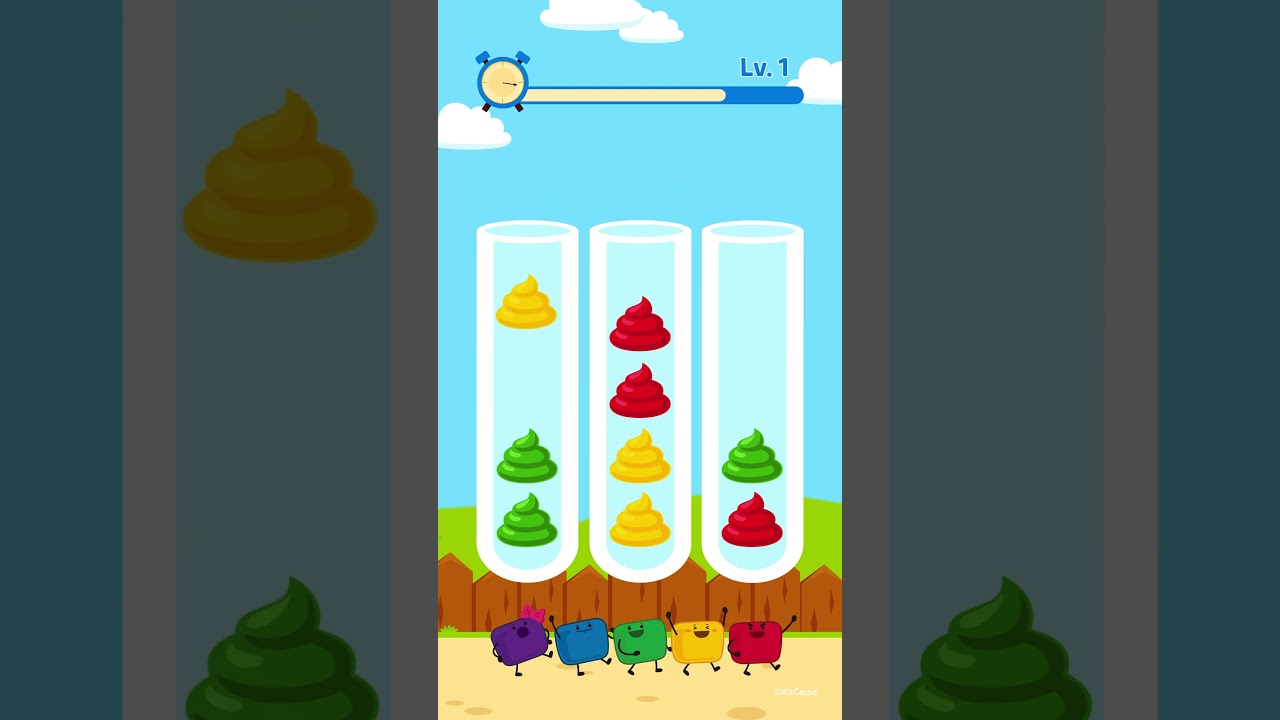 🌈💩 Game de Coc&ocirc; Colorido | Jogo de Cores Relaxante #JunyTony #shorts