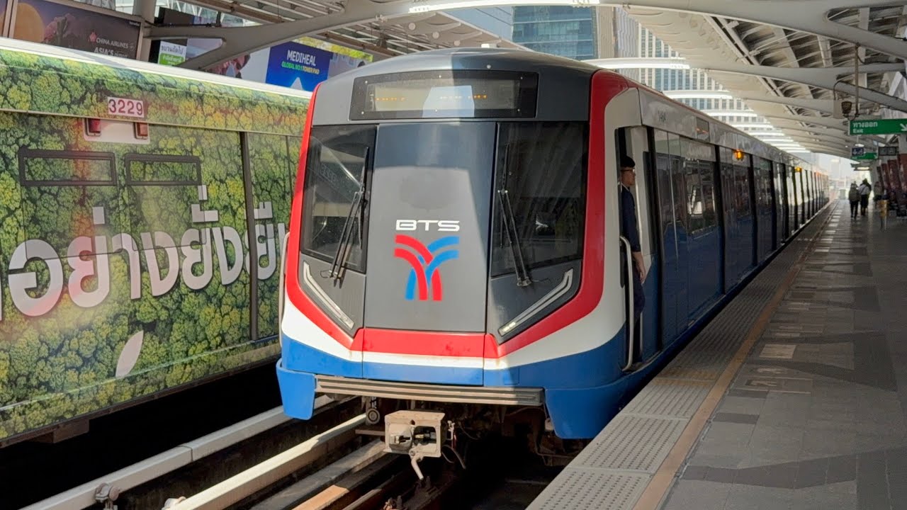 BTS Sukhumvit Line EMU-A2 (64) journey from Saphan Khwai (N7) to Phloen Chit (E2)