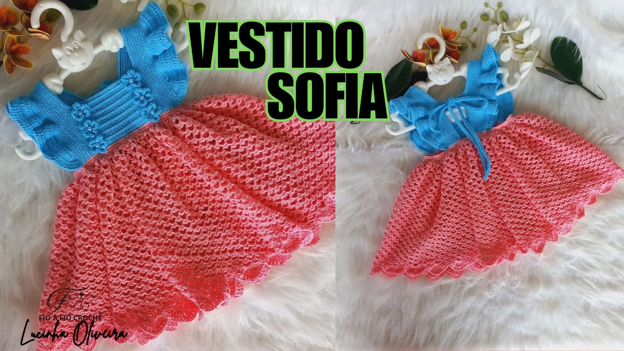 Vestido de Crochê para Bebê Sofia – Encanto e Delicadeza de 6 Meses a 1 Ano!