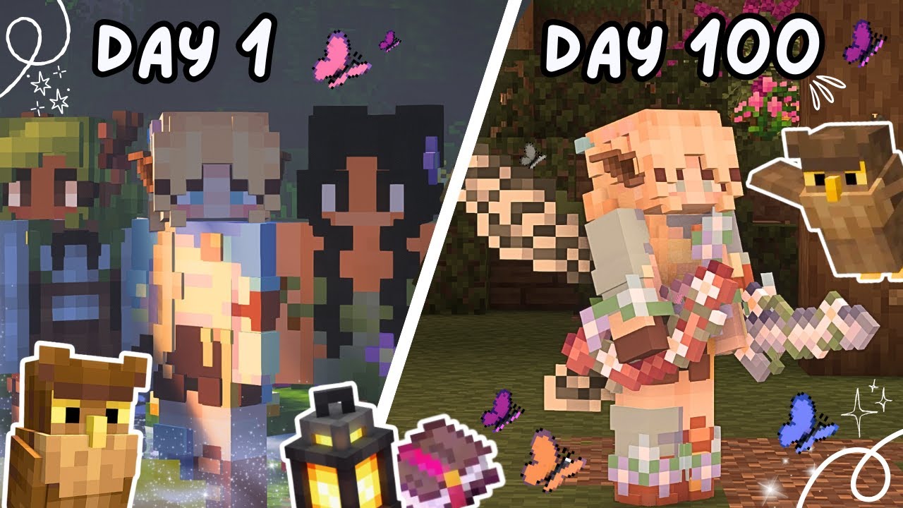 I Played 100 Days In A Fairycore Modded Minecraft World