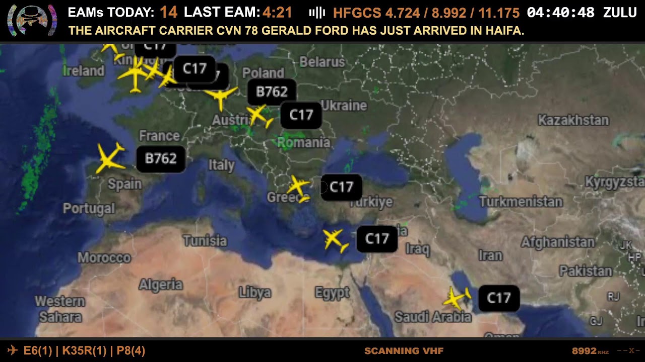 WAR WATCH: Massive US Air Power Buildup &ndash; Largest Since Iraq 2003 - Military Flights - EAMS - INTEL
