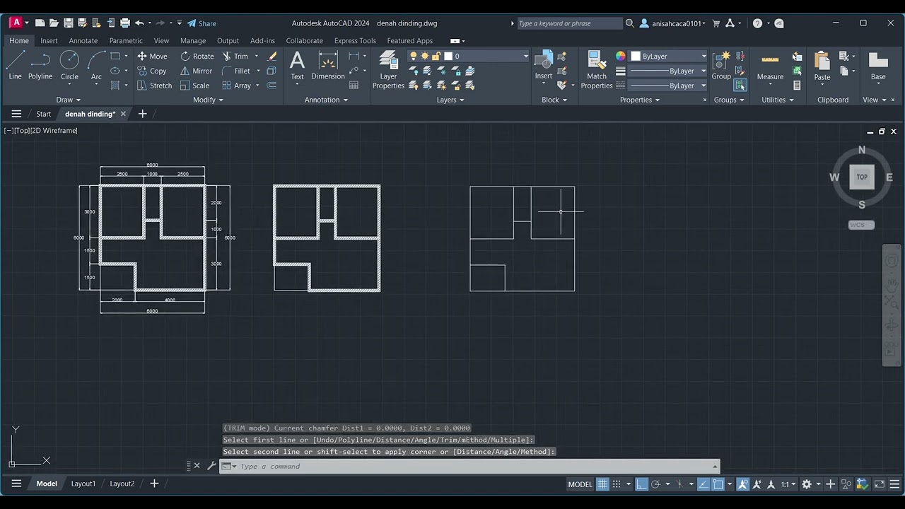 Tutorial Membuat Denah Dinding di Autocad