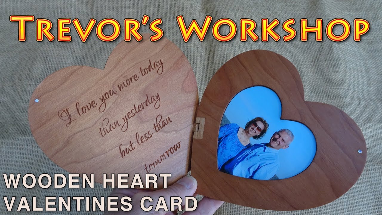 wooden heart shaped greeting card for valentines day