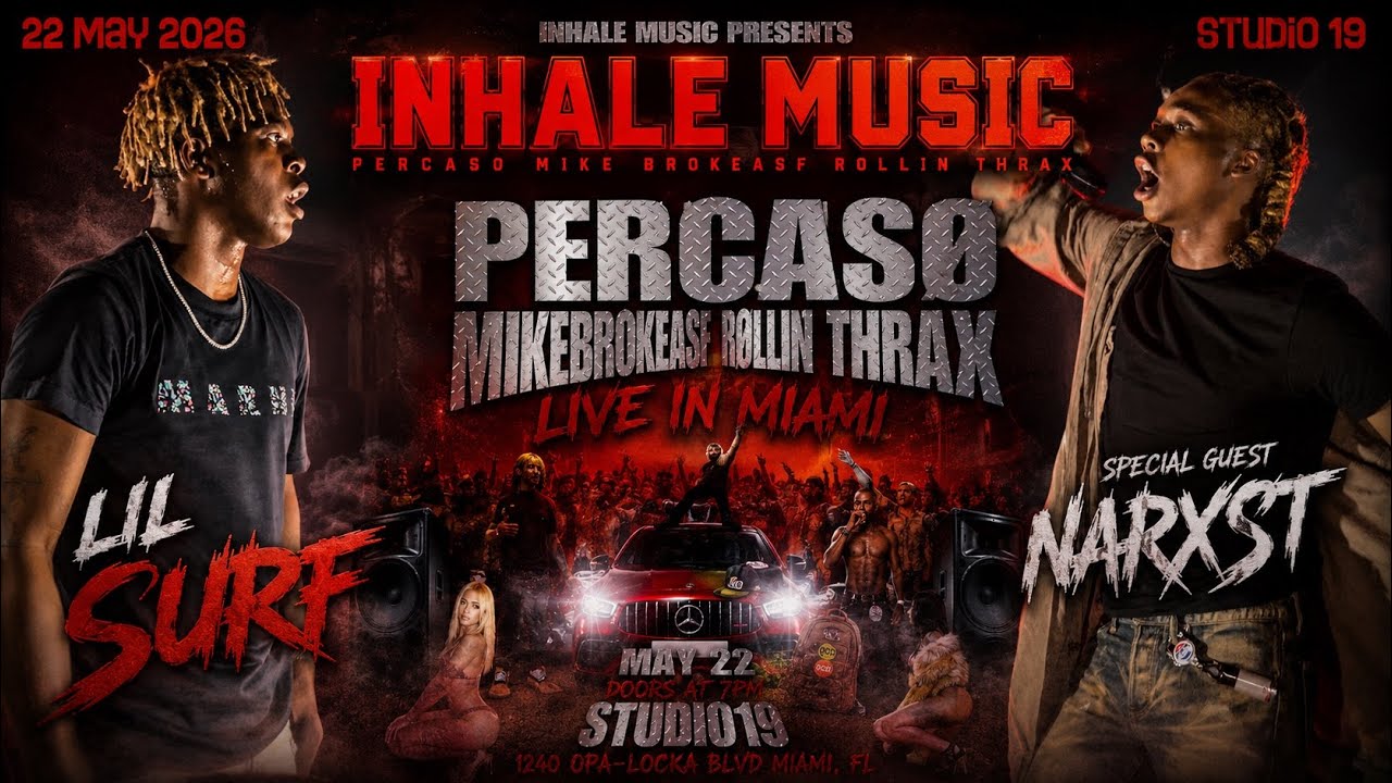LIL SURF WITH SPECIAL GUEST NARXST LIVE at INHALE MUSIC Miami (4K60) | Full Set | Studio 19