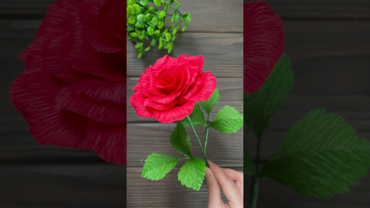 Realistic Crepe Paper Rose Flower DIY Ideas Crafts