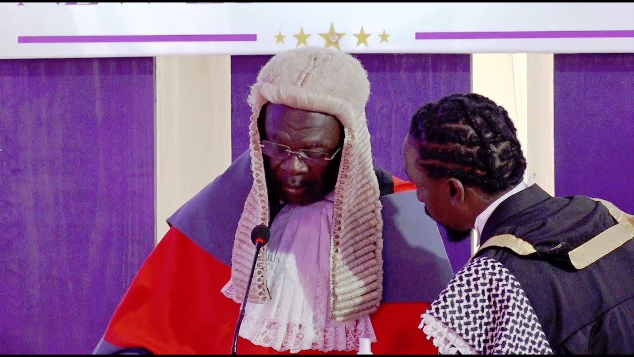 Isaac Semakade faces off with Chief Justice Owiny Dollo at function after being denied to speak.