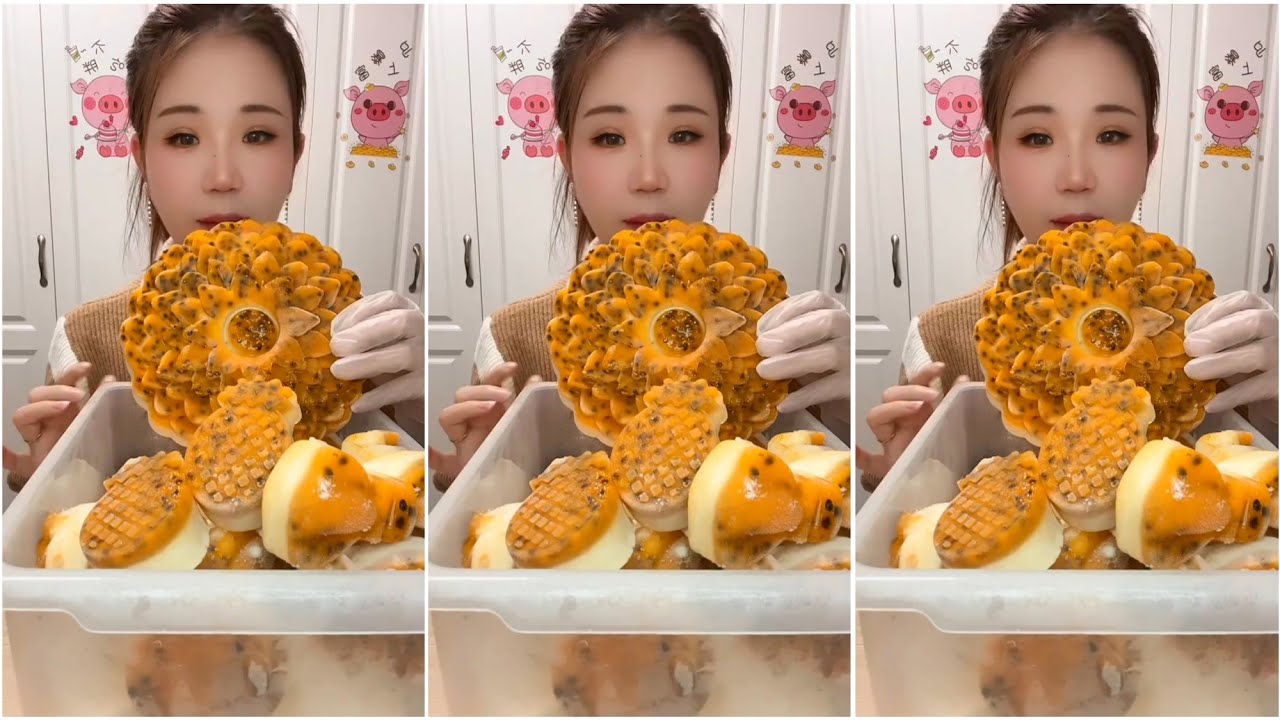 ASMR ICE EATING with PASSION FRUIT | RELAX VIDEO
