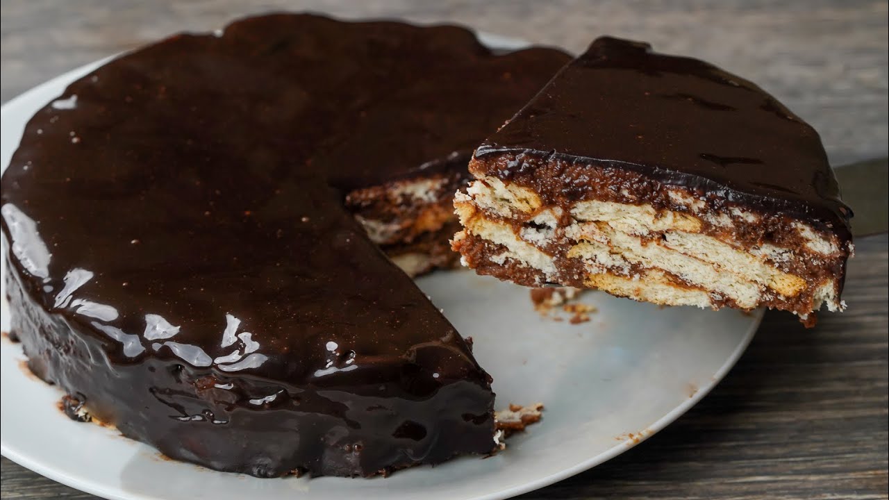 No-Bake Chocolate Biscuits Cake Recipe | Homemade Delicious Chocolate Cake Recipe | Biscuit Cake