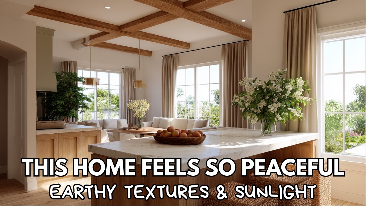 Serene Home with Earthy Textures & Natural Light | Calm & Cozy Living Spaces